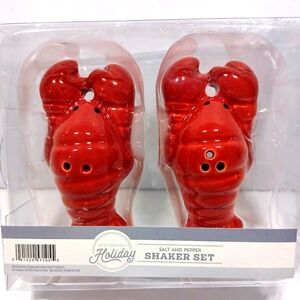 Destination Holiday Ceramic Lobster New Salt & Pepper Shakers NIB